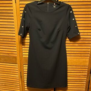 Tommy Hilfiger Navy Blue Short Sleeves Sheath Dress